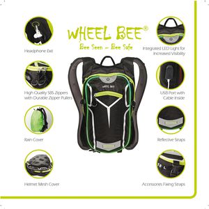 Produktbild für Rucksack Wheel-Bee Bike Stelvio, mit LED-Licht, 46 cm
