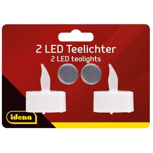 Produktbild für LED-Teelichter Idena 408982, weiß