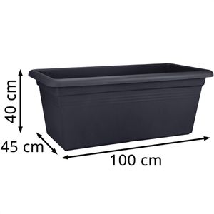 Produktbild für Pflanzkasten elho Green Basics Garten XXL 100 cm schwarz