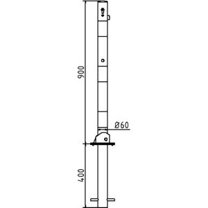 Produktbild für Absperrpfosten Schake 460UZHB, rot/weiß, aus Metall