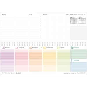 Produktbild für Tischkalender Häfft 11153-2 Rainbow, Wochenkalender quer