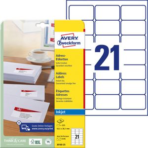 Produktbild für Adressetiketten Zweckform J8160-25, weiß