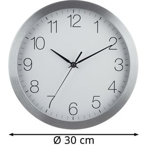 Produktbild für Wanduhr Eurotime 59740-07, Aluminium, analog, Funkuhr