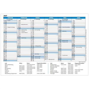 Produktbild für Tafelkalender Böttcher-AG 5007, blau, mit Ferienübersicht