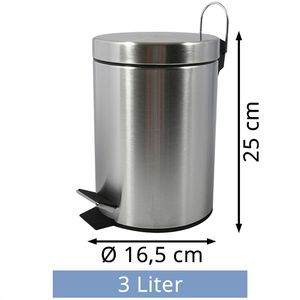 Produktbild für Mülleimer MSV 100108, silber matt