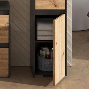 Produktbild für Badschrank Vicco Majest, anthrazit / artisan eiche