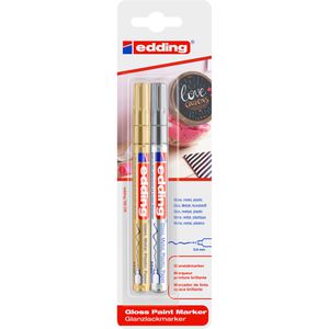 Produktbild für Lackmarker Edding 780, gold und silber