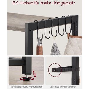 Produktbild für Küchenregal Vasagle KKS096B02, graubraun