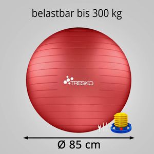 Produktbild für Gymnastikball Tresko Anti-Burst, mit Luftpumpe