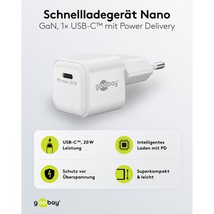 Produktbild für USB-Ladegerät Goobay Nano 79151, 20 Watt