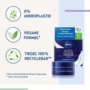 Produktbild für Nachtcreme Nivea Gute Nacht Pflege 24h Feuchtigkeit