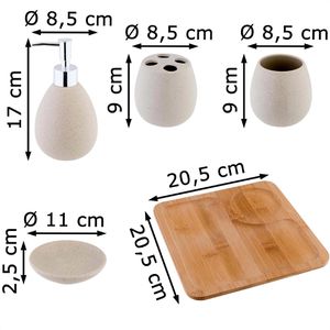 Produktbild für Badaccessoires-Set Axentia Avignon, 5-teilig