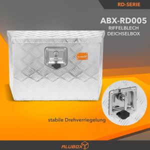 Produktbild für Deichselbox ALUBOX-Alukiste ABX-RD005, Aluminium Riffelblech