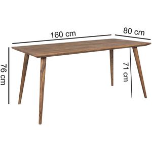 Produktbild für Esstisch Wohnling WL1.964, Sheesham-Massivholz