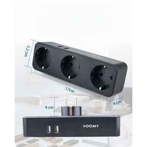 Produktbild für Steckdosenadapter Voomy Split X3, schwarz