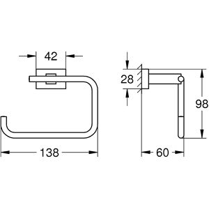 Produktbild für Toilettenpapierhalter GROHE Essentials Cube, verchromt