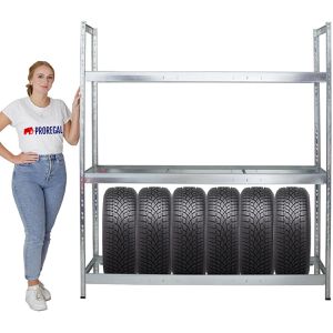 Produktbild für Reifenregal PROREGAL TIGER XL, silber, für 21 Reifen