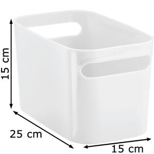 iDesign Aufbewahrungsbox Una Bin 93021, 5,6 Liter, Kunststoff, weiß, A5, 25 x  15 x 15cm – Böttcher AG