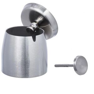 Produktbild für Aschenbecher Relaxdays silber, Indoor &amp; Outdoor, mit Deckel