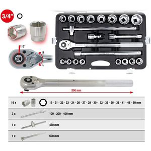 Produktbild für Steckschlüssel KS-Tools 911.0721, 21-teilig