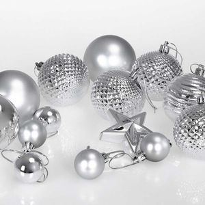 Produktbild für Weihnachtskugeln Deuba 107510, silber