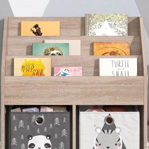 Produktbild für Bücherregal Vicco Luigi, sonoma eiche, mit 2 Faltboxen