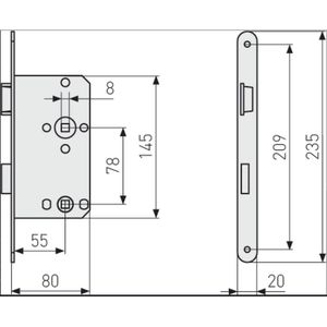 Produktbild für Einsteckschloss Abus ES WC L S, DIN links