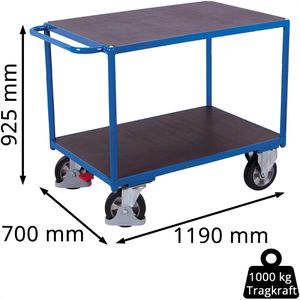 Produktbild für Tischwagen VARIOfit sw-700.530, aus Metall &amp; Holz