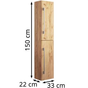 Produktbild für Bad-Hängeschrank VCM Badinos 916930, matt honig-eiche