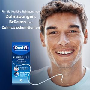 Produktbild für Zahnseide Oral-B SuperFloss Threader, ungewachst