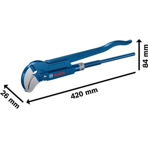 Produktbild für Rohrzange Bosch 1600A02W3T, Eckrohrzange S-Maul