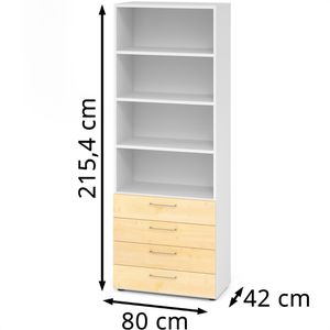 Produktbild für Kombischrank Hammerbacher Serie 9 Advanced, ahorn / weiß