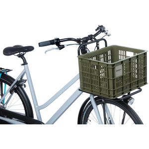 Produktbild für Fahrradkorb Basil Fahrradkiste M, moosgrün, Kunststoff, 30 l