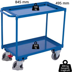 Produktbild für Tischwagen VARIOfit sw-500.510, aus Metall