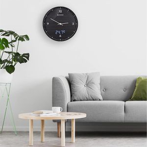 Produktbild für Wanduhr Bresser MyTime LEDsec, Kunststoff, analog, Funkuhr