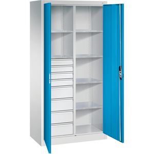 Produktbild für Werkzeugschrank CP-Möbel 8921-305, aus Metall, grau/ lichtblau
