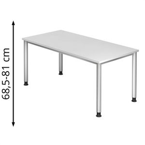 Schreibtisch Hammerbacher H-Serie, weiß / silber