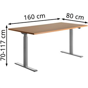 Produktbild für Schreibtisch Topstar E-Table, buche / silber