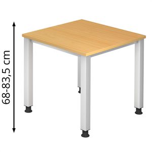 Produktbild für Schreibtisch Hammerbacher Q-Serie, buche / silber