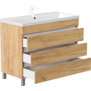 Produktbild für Waschtisch Posseik Fellini 100, stehend, eiche gold