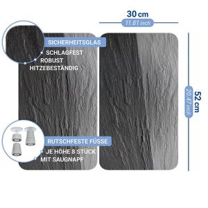 Produktbild für Herdabdeckplatte Wenko Schieferoptik, aus Sicherheitsglas