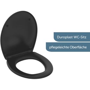 Produktbild für WC-Sitz Schütte Black 82410, oval, aus Duroplast