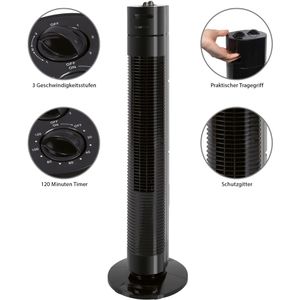 Produktbild für Ventilator Clatronic TVL 3770, schwarz, 78cm