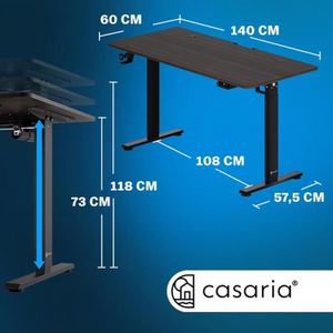 Produktbild für Schreibtisch CASARIA 109360, braun / schwarz