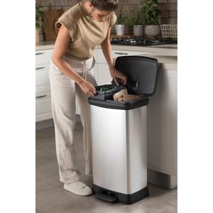 Produktbild für Mülleimer Curver Deco Bin Metallics 46L Duo silber