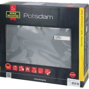 Produktbild für Briefkasten Burg-Wächter Potsdam 877 Si, silber, aus Stahl
