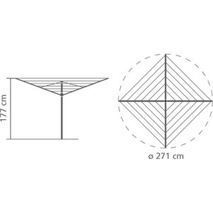 Produktbild für Wäschespinne Brabantia Essential, 323201, silber
