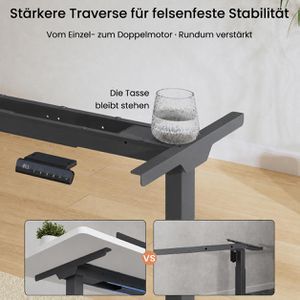 Produktbild für Schreibtisch FlexiSpot E1B Pro, weiß / schwarz