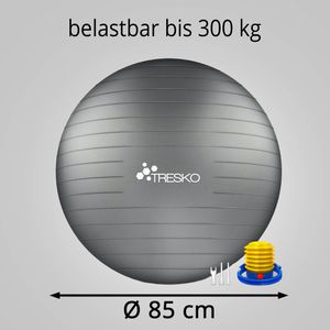 Produktbild für Gymnastikball Tresko Anti-Burst, mit Luftpumpe