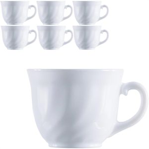 Arcoroc Kaffeetassen Trianon ARC D6921, 220ml, Opalglas, weiß, 6 Stück , 6 Stück